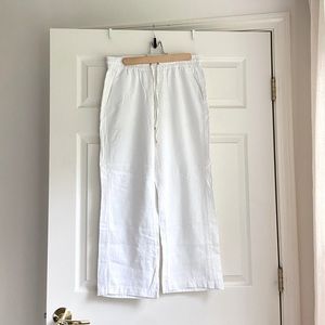 White linen pants